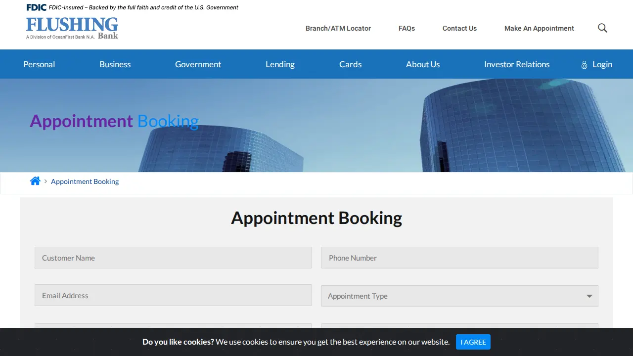 Flushing Bank page