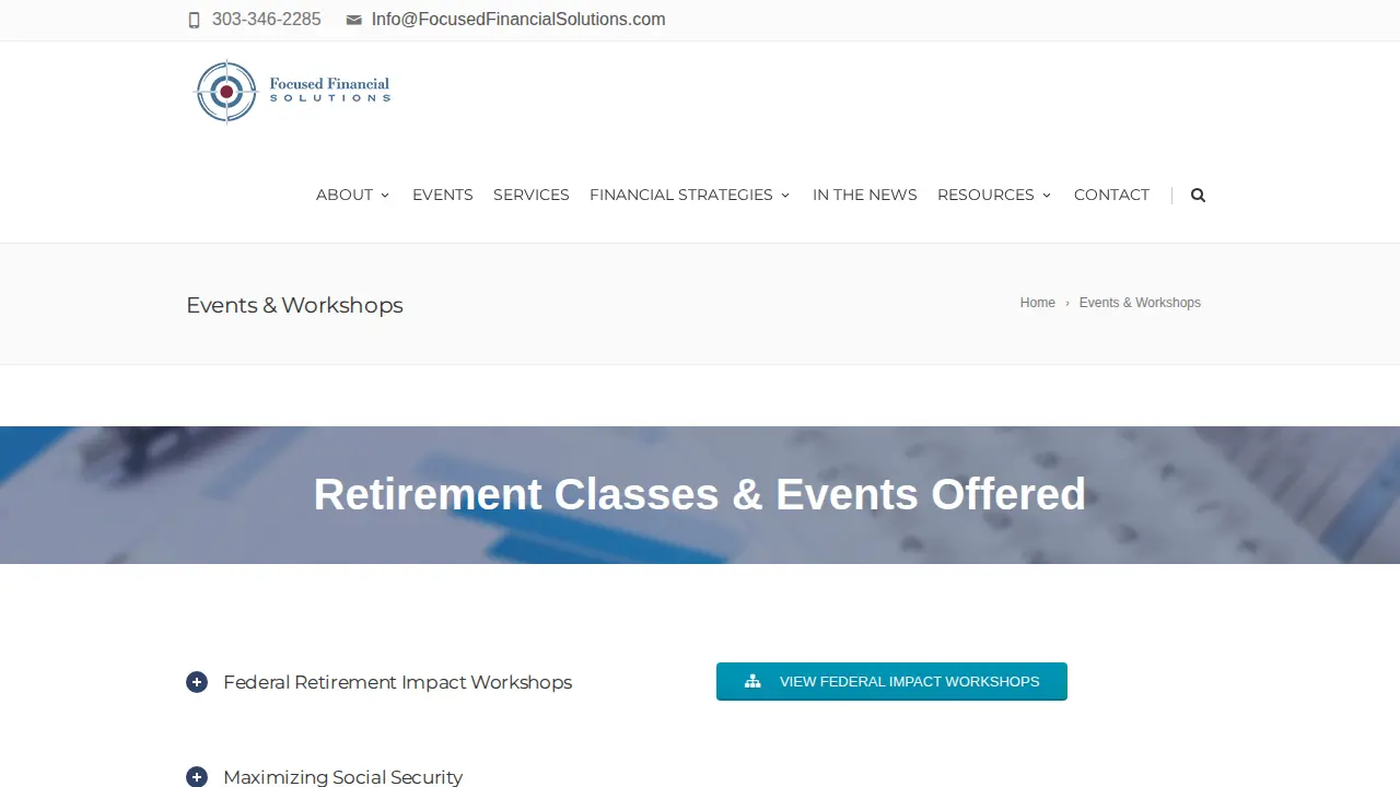 Focused Financial Solutions page