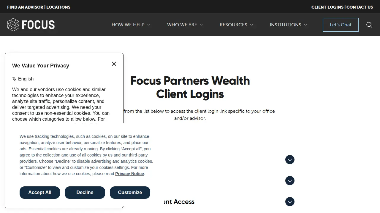 Focus Partners Wealth page