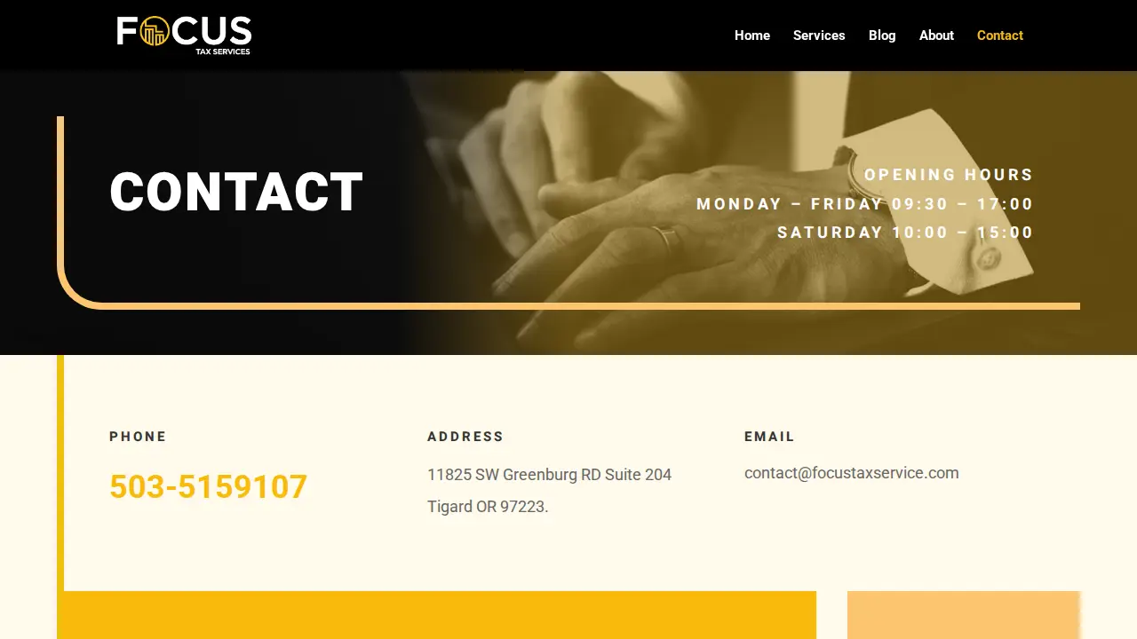 Focus Tax Services page