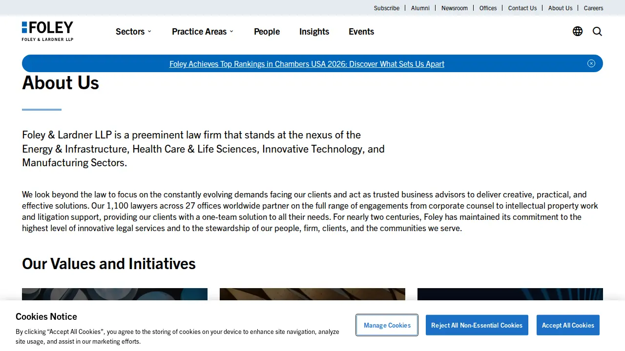 Foley & Lardner LLP page