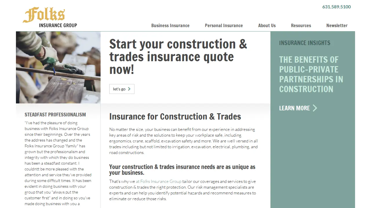 Folks Insurance Group page
