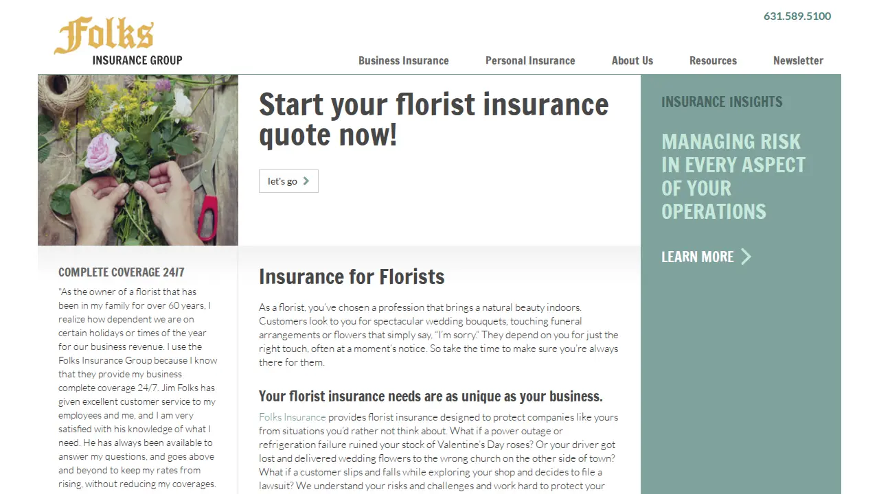 Folks Insurance Group page