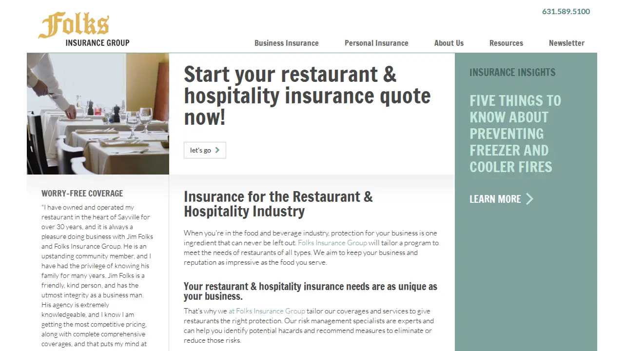 Folks Insurance Group page