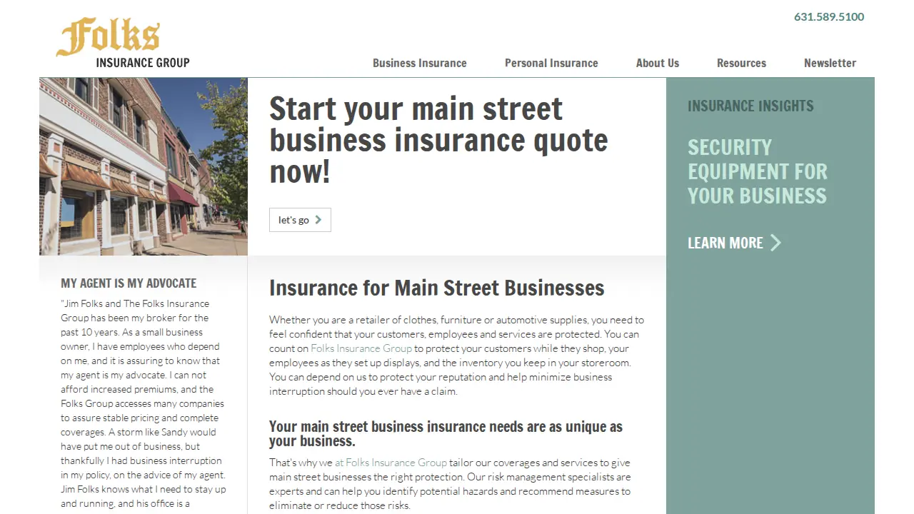 Folks Insurance Group page