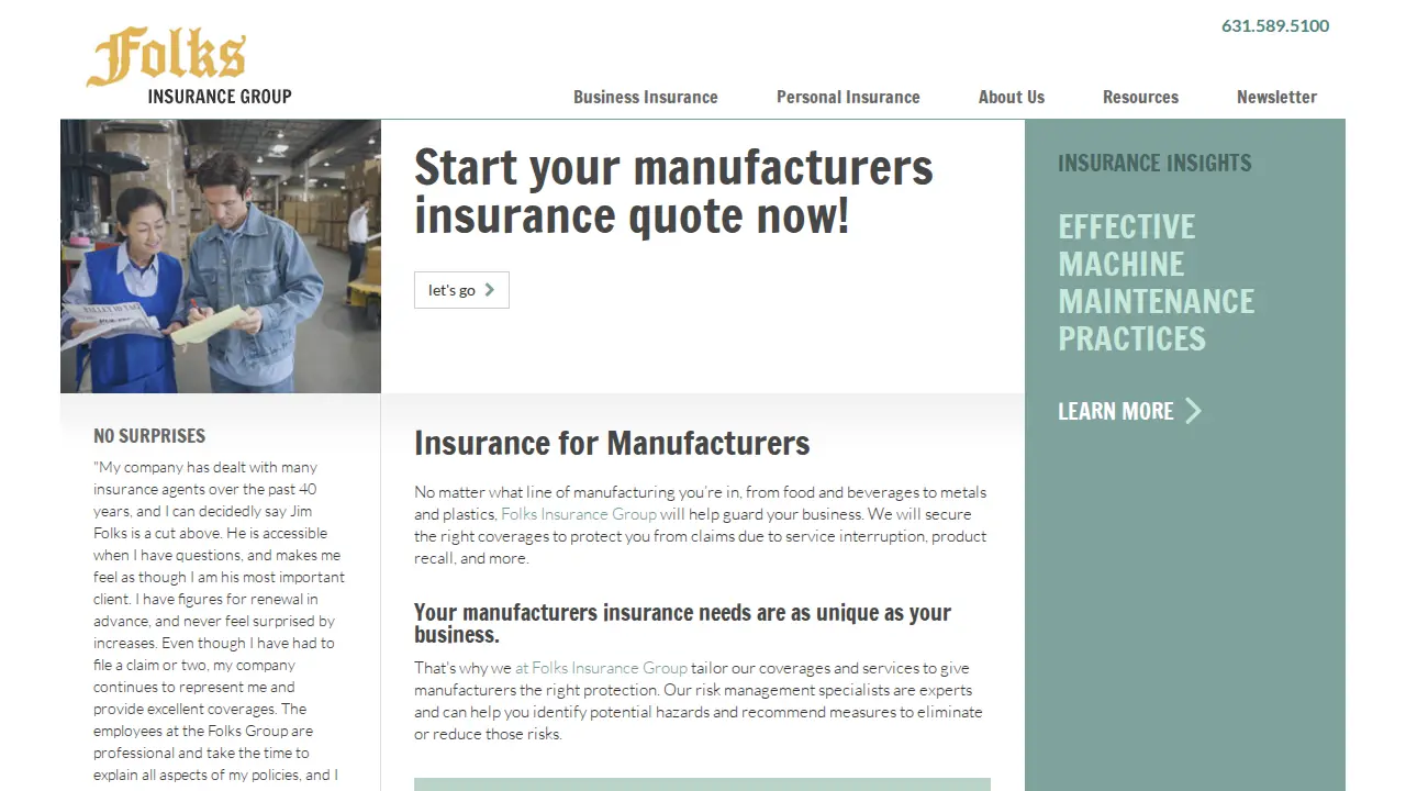 Folks Insurance Group page
