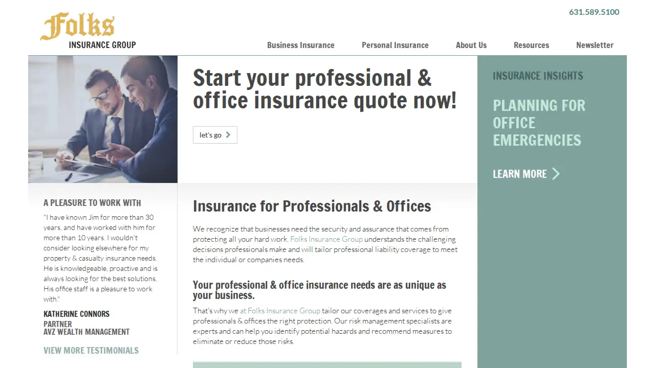 Folks Insurance Group page