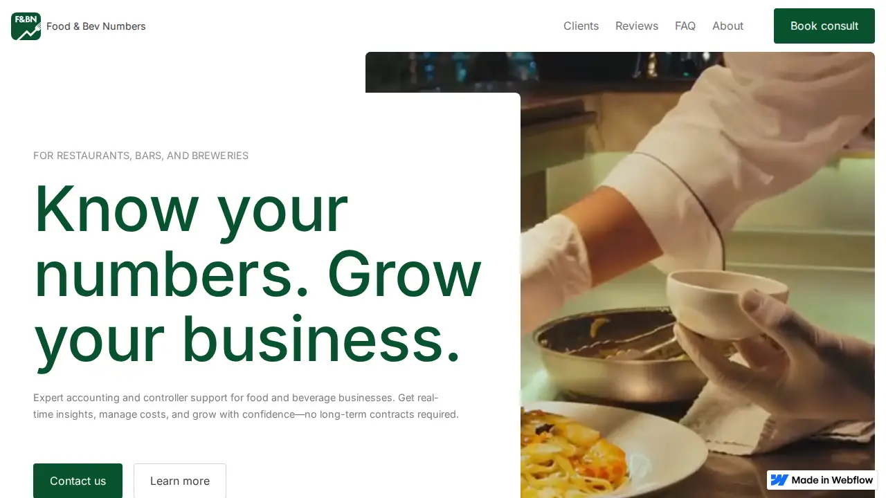 Food and Bev Numbers Inc website