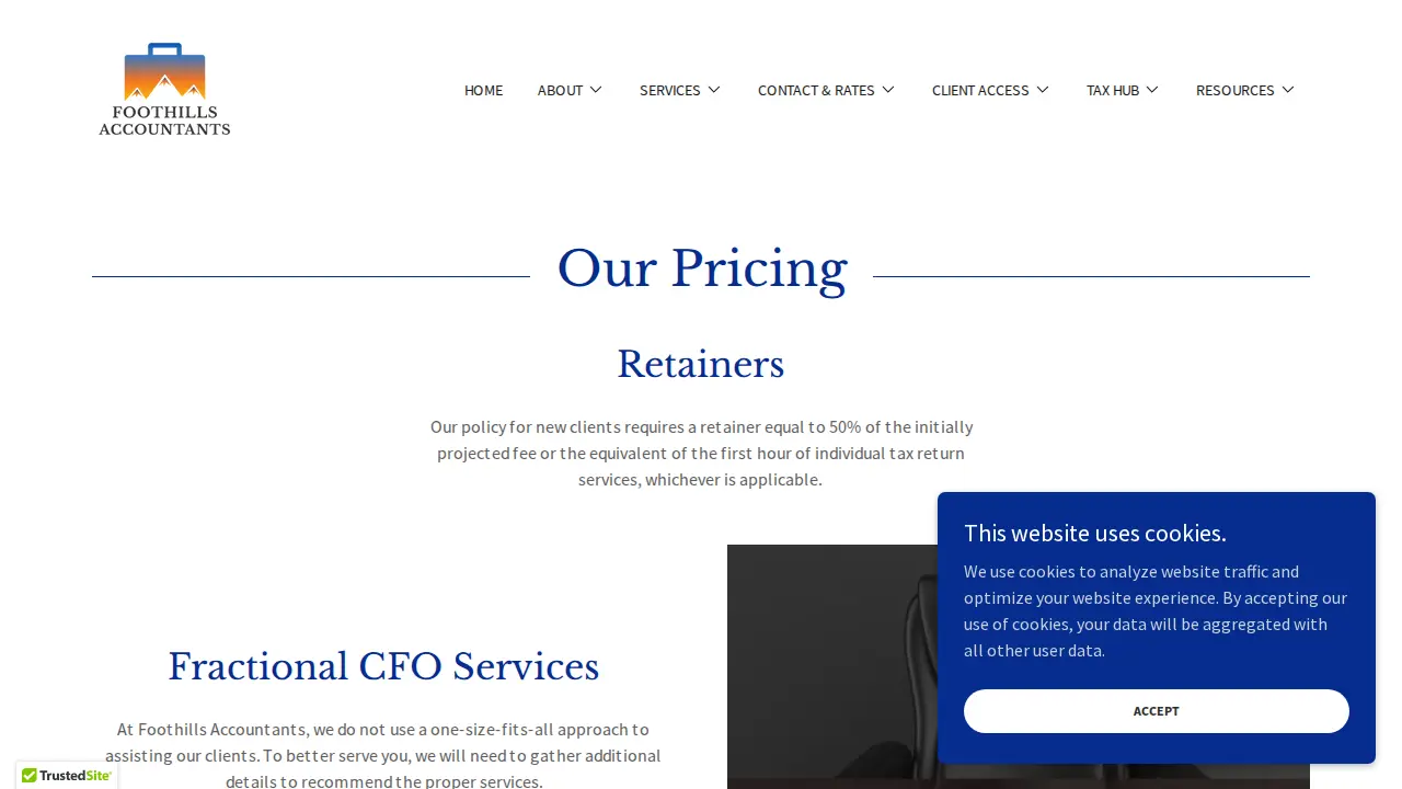 Foothills Accountants page