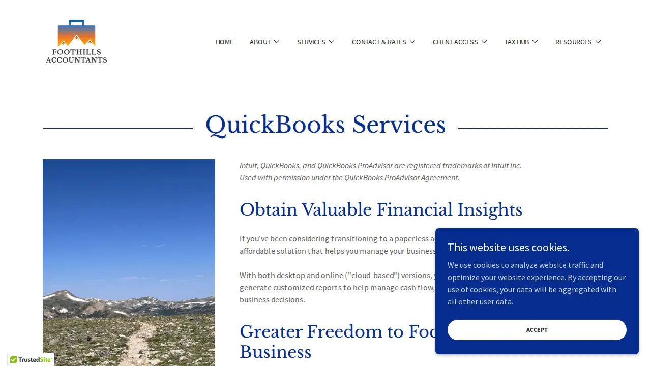 Foothills Accountants page
