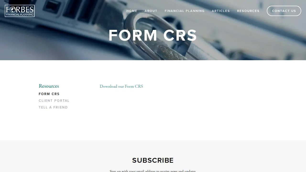 Forbes Financial Planning, Inc page