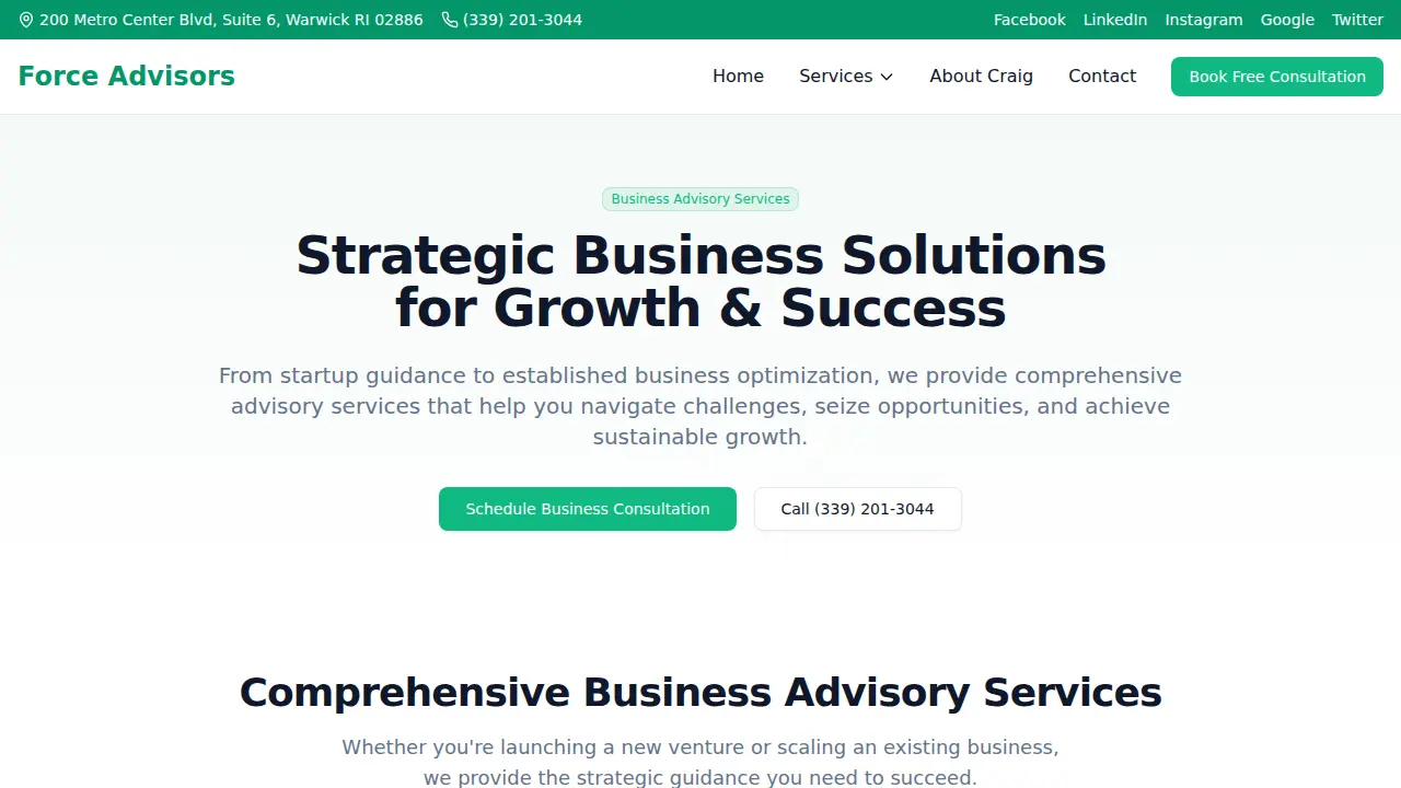 Force Advisors page
