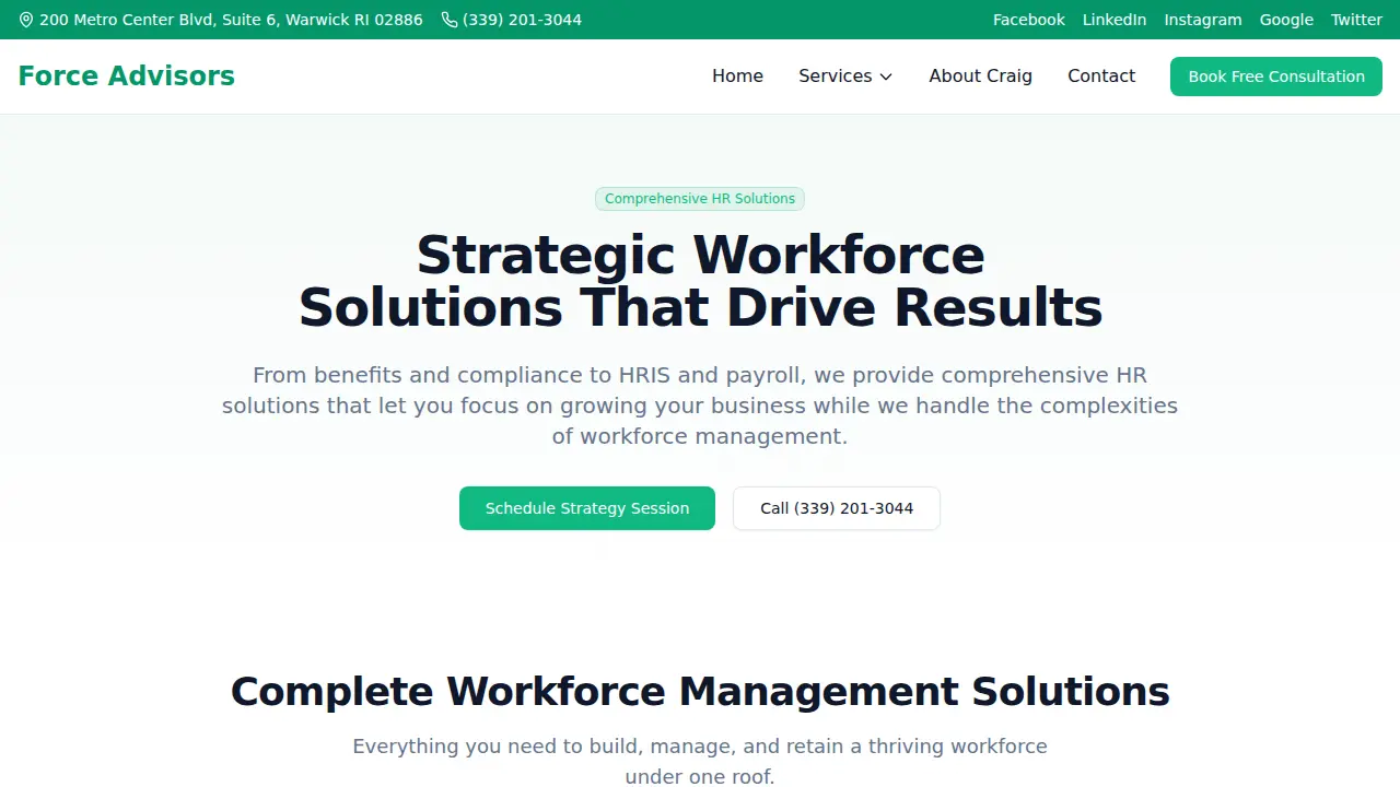 Force Advisors page