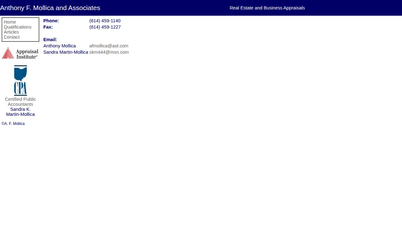 Anthony F Mollica & Associates Inc page