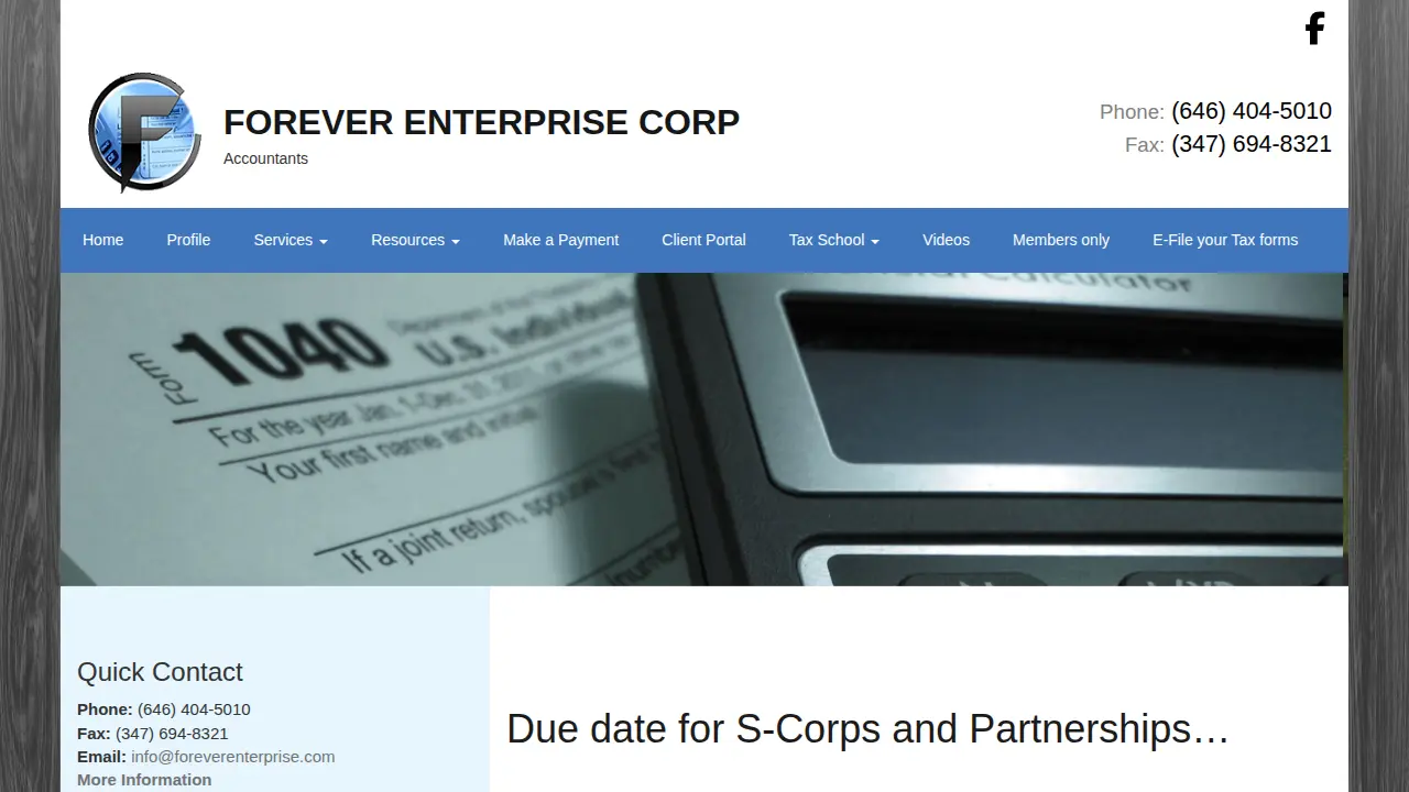 Forever Enterprise Corp page