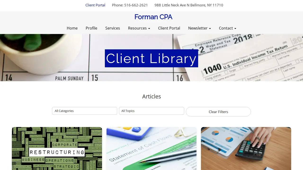 Forman & Company, CPA page