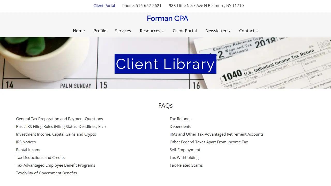 Forman & Company, CPA page
