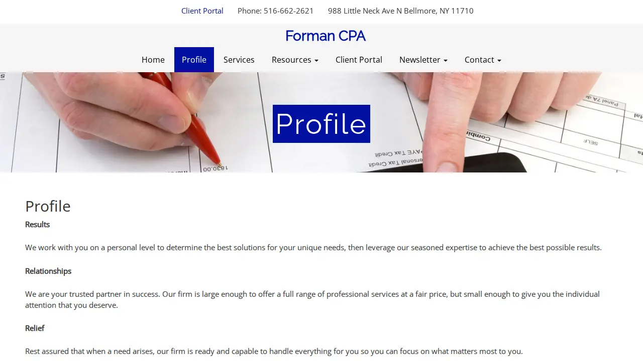Forman & Company, CPA page