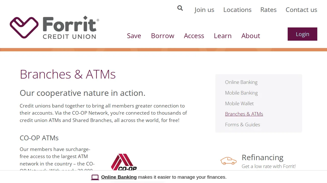 Forrit Credit Union page
