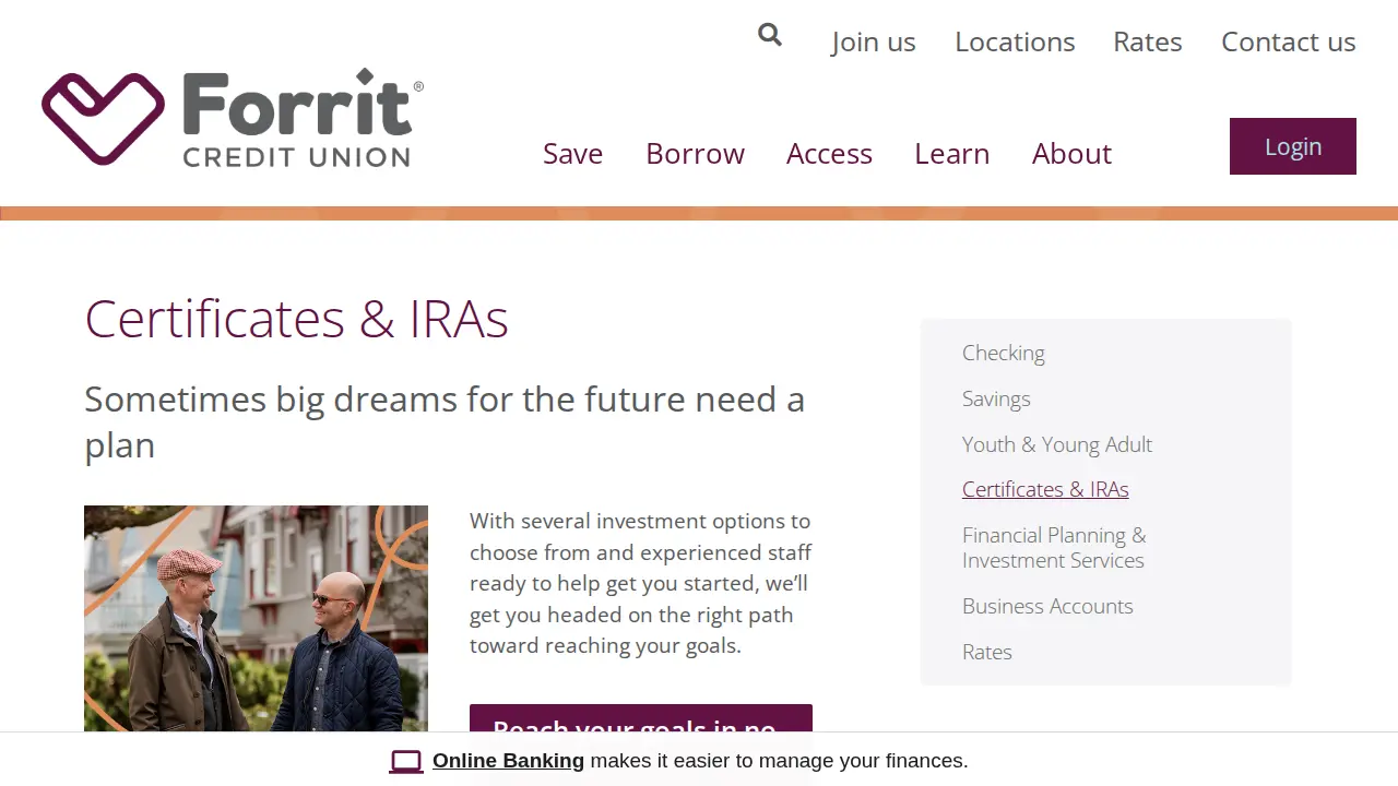 Forrit Credit Union page