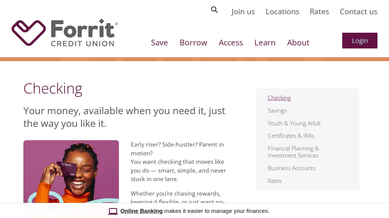 Forrit Credit Union page