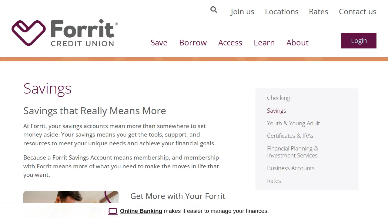 Forrit Credit Union page