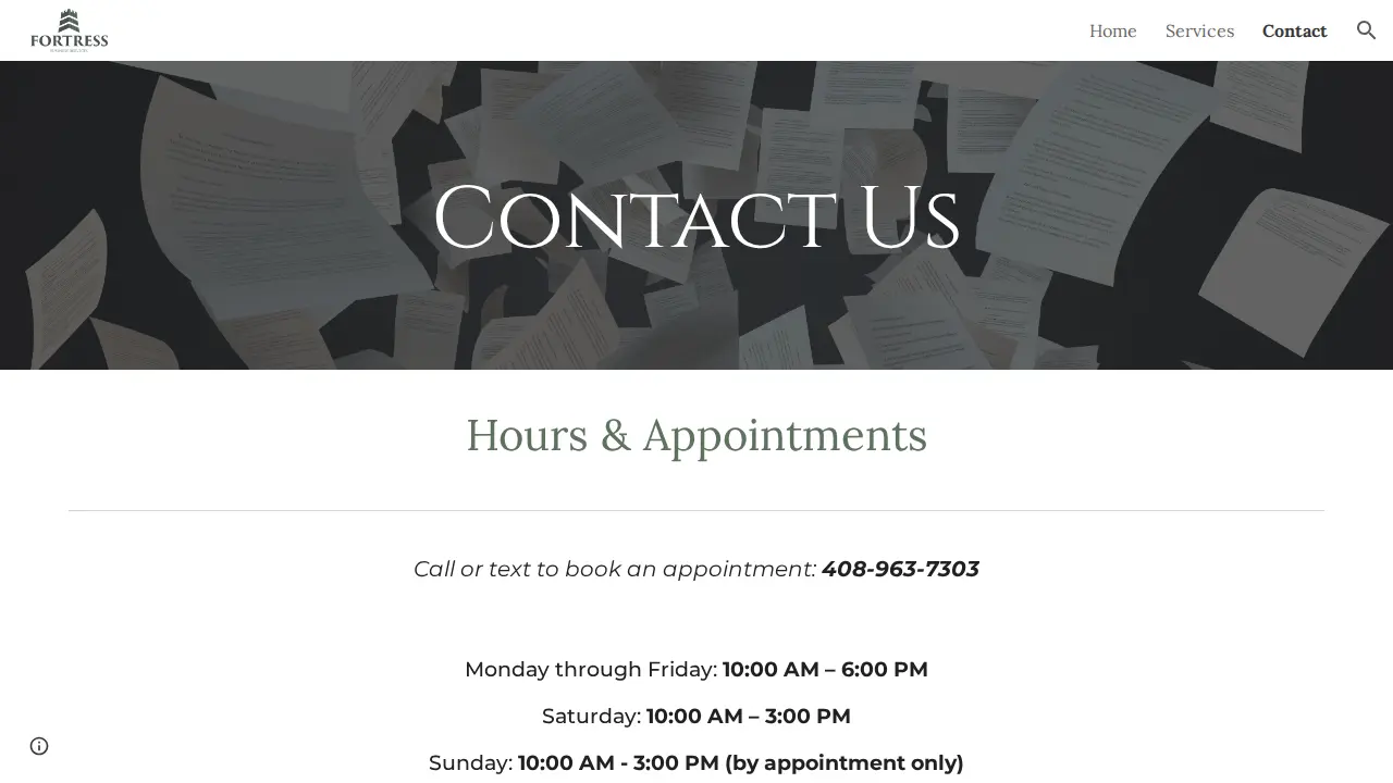 Fortress Business Services page