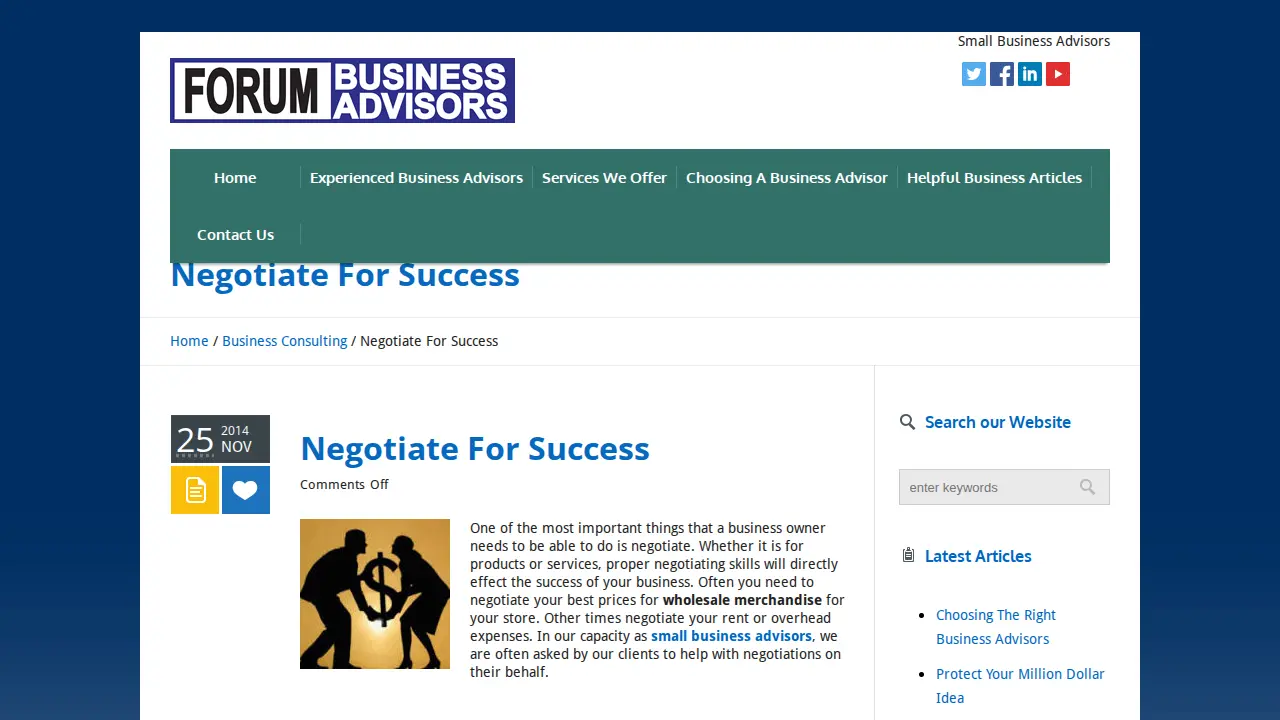 Forum Business Advisors DIV of Forum Publishing Co. page