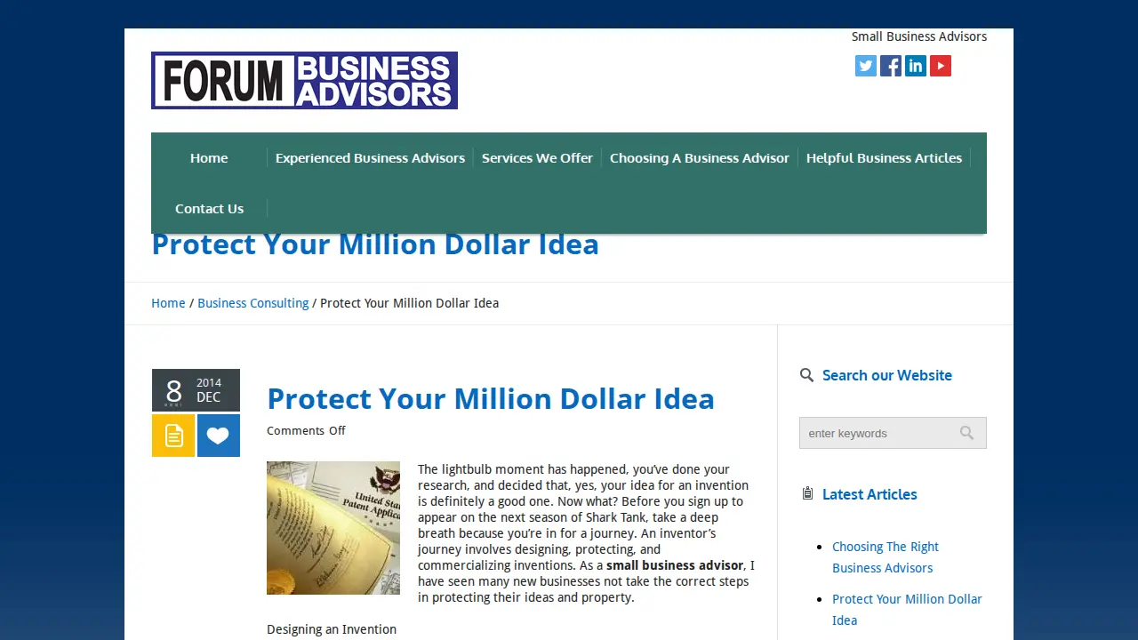 Forum Business Advisors DIV of Forum Publishing Co. page