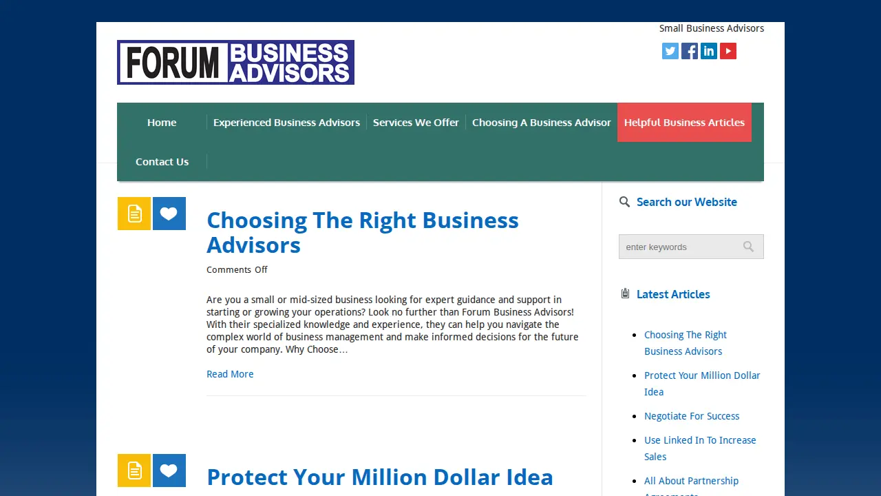 Forum Business Advisors DIV of Forum Publishing Co. page