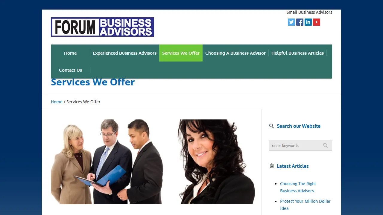 Forum Business Advisors DIV of Forum Publishing Co. page
