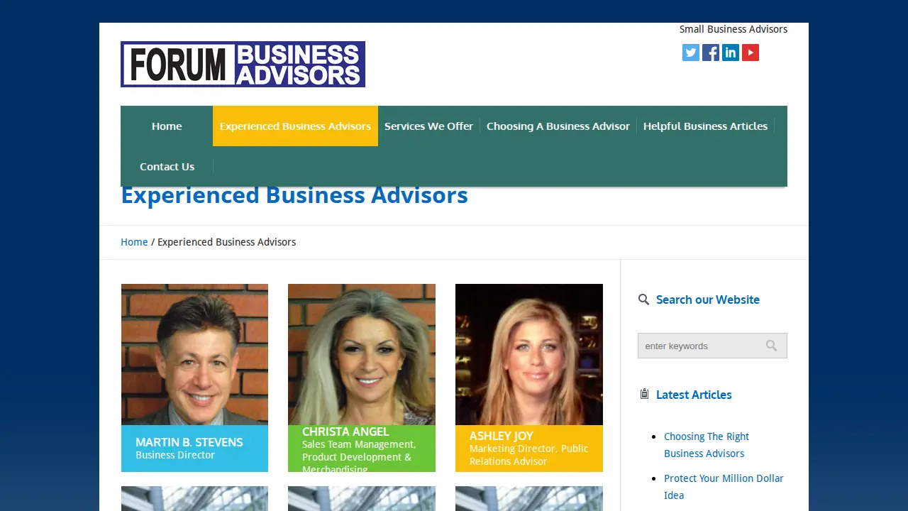 Forum Business Advisors DIV of Forum Publishing Co. page