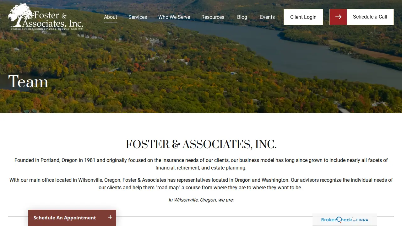 Foster & Associates Inc page