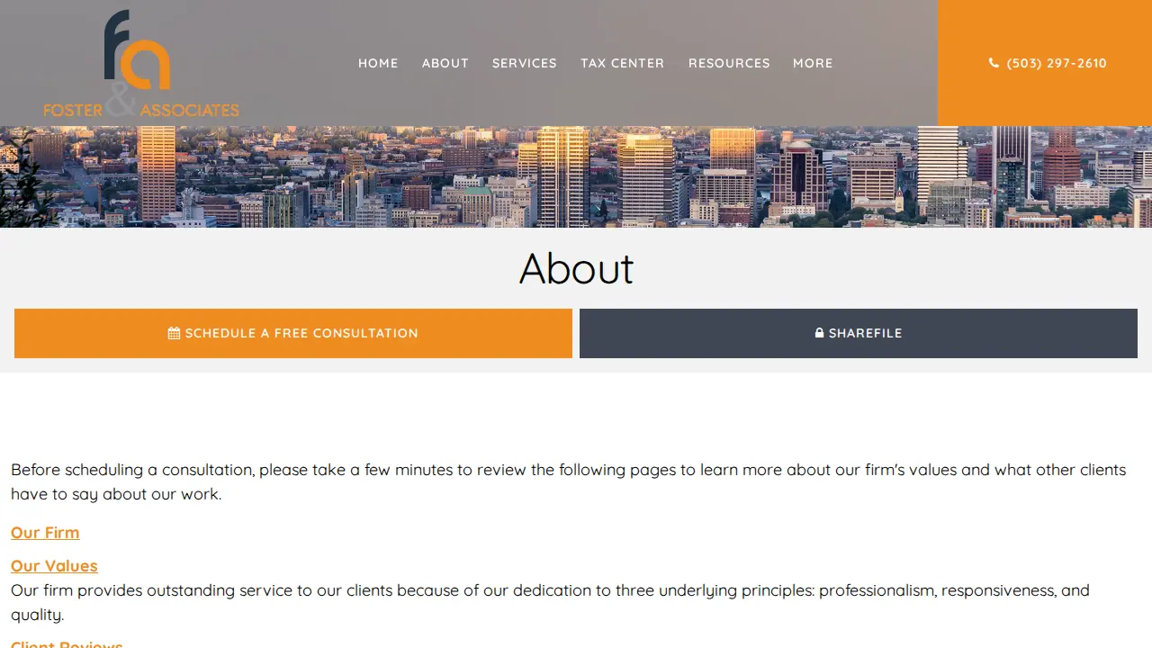 Foster and Associates, CPA, LLC page