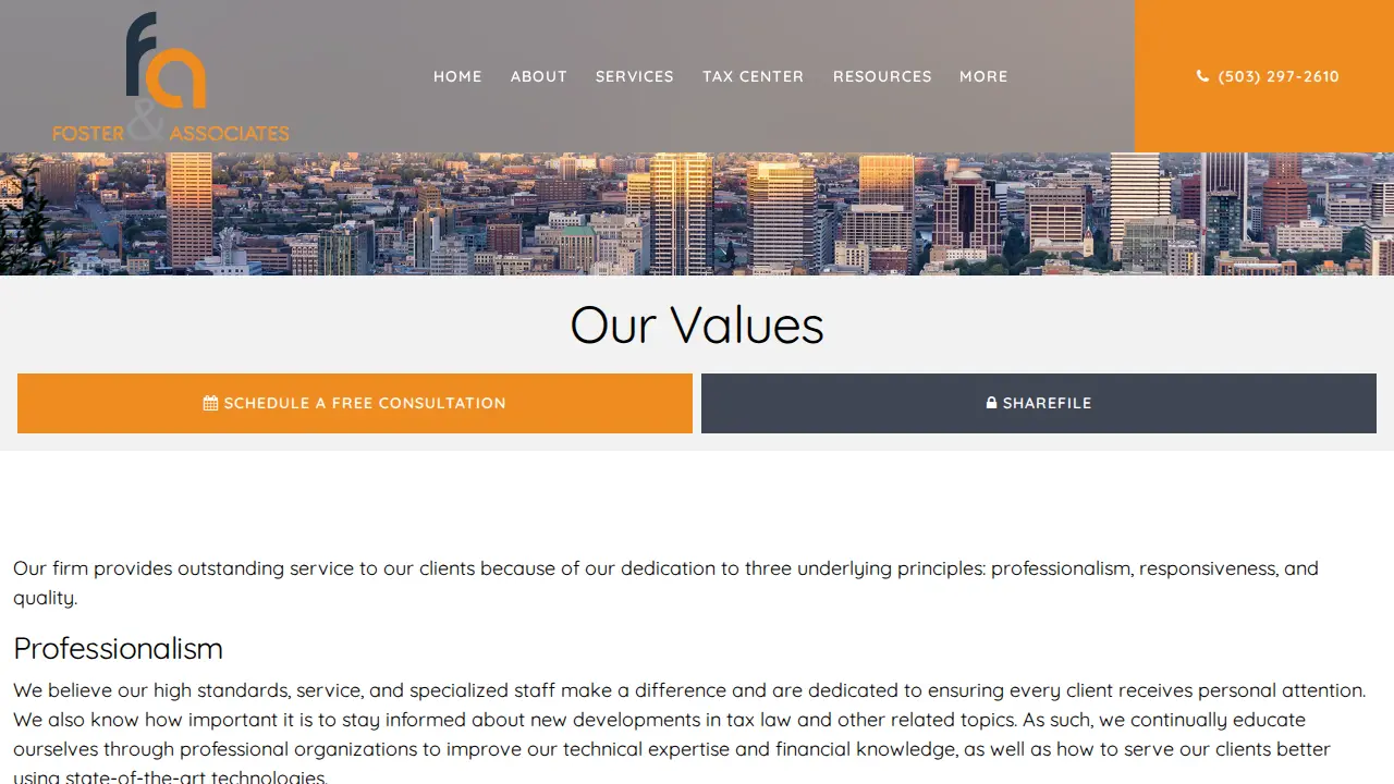 Foster and Associates, CPA, LLC page