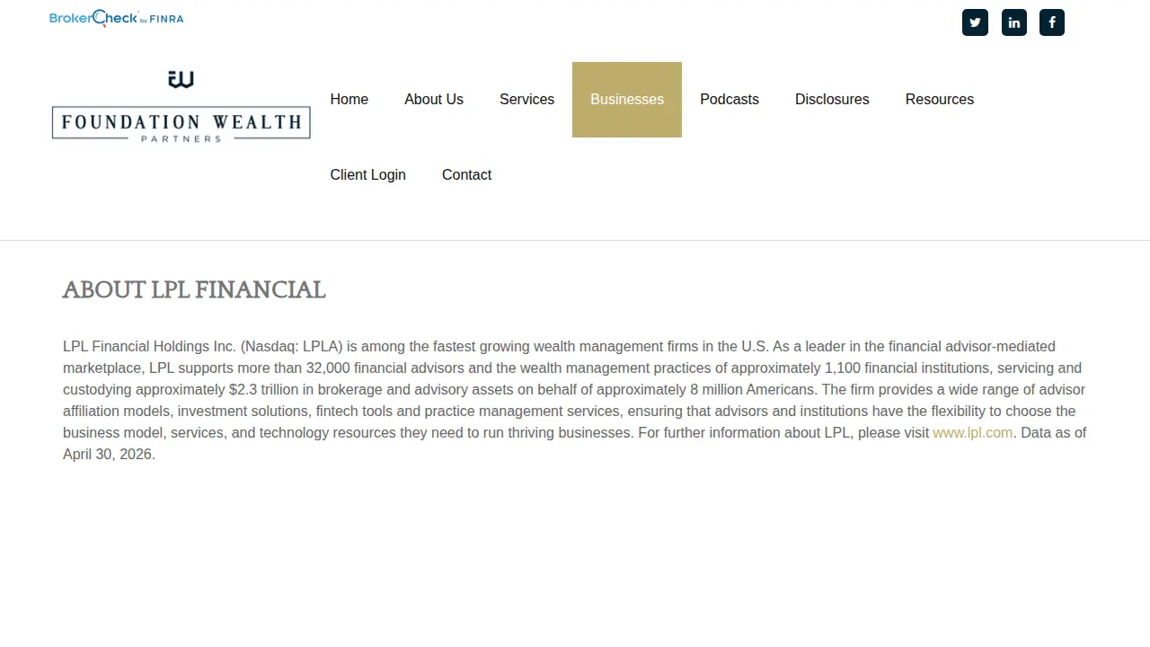 Foundation Wealth Partners page