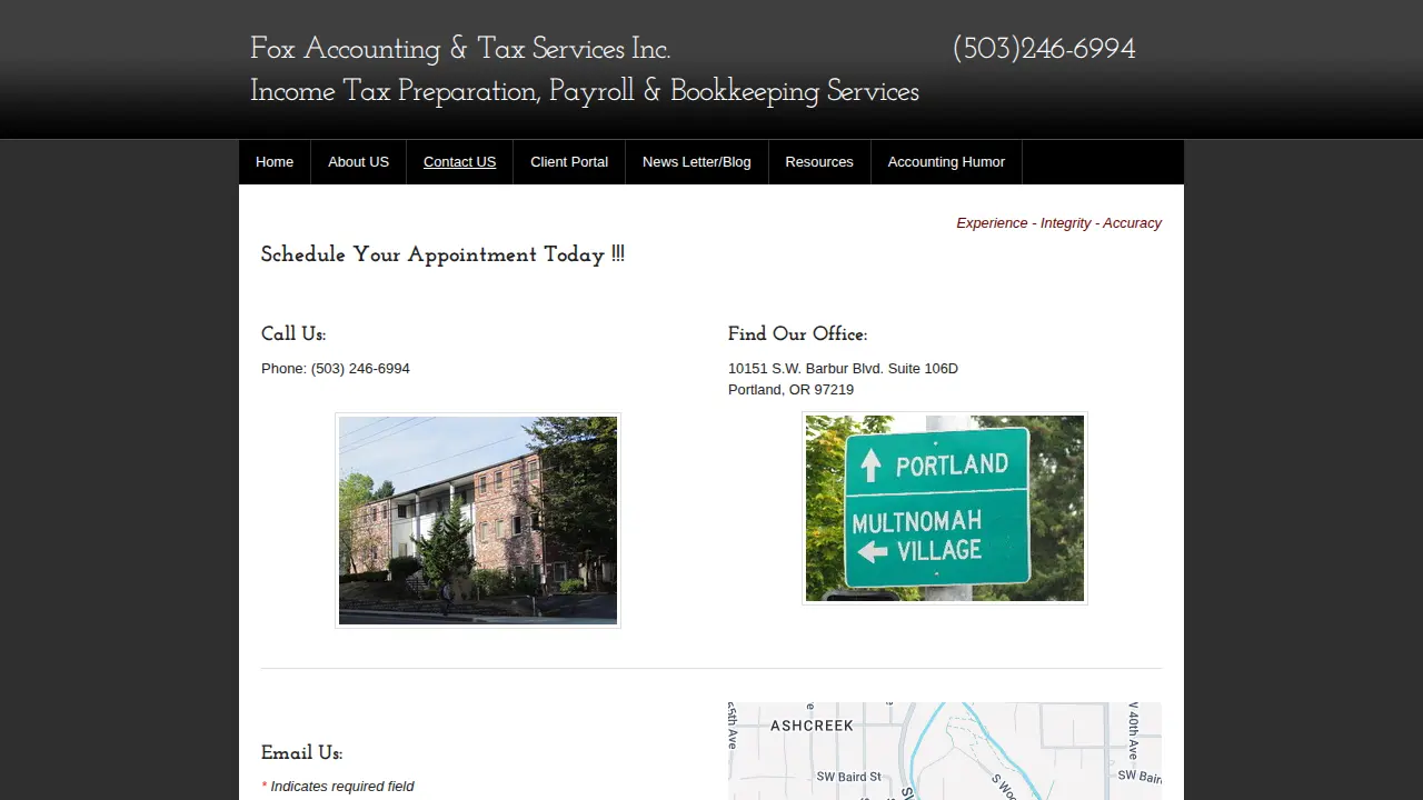 Fox Accounting & Tax Services, Inc. page