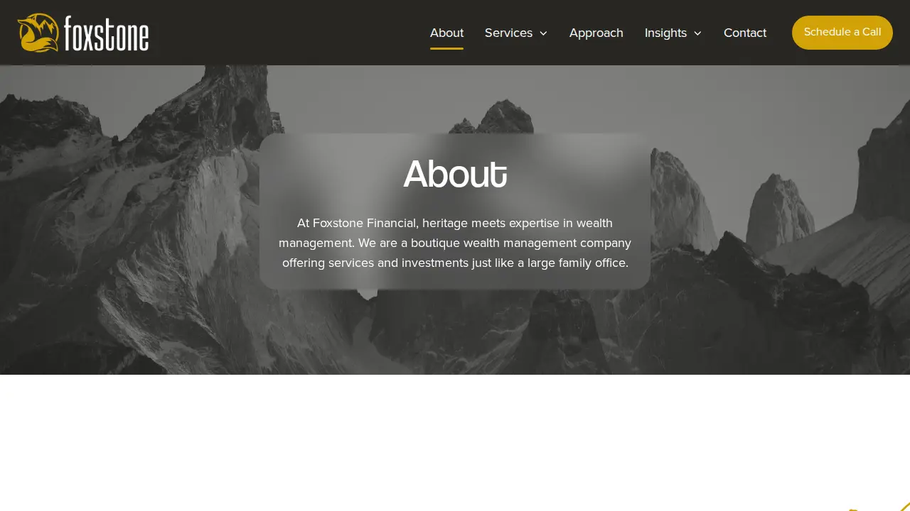 Foxstone Financial Planning page