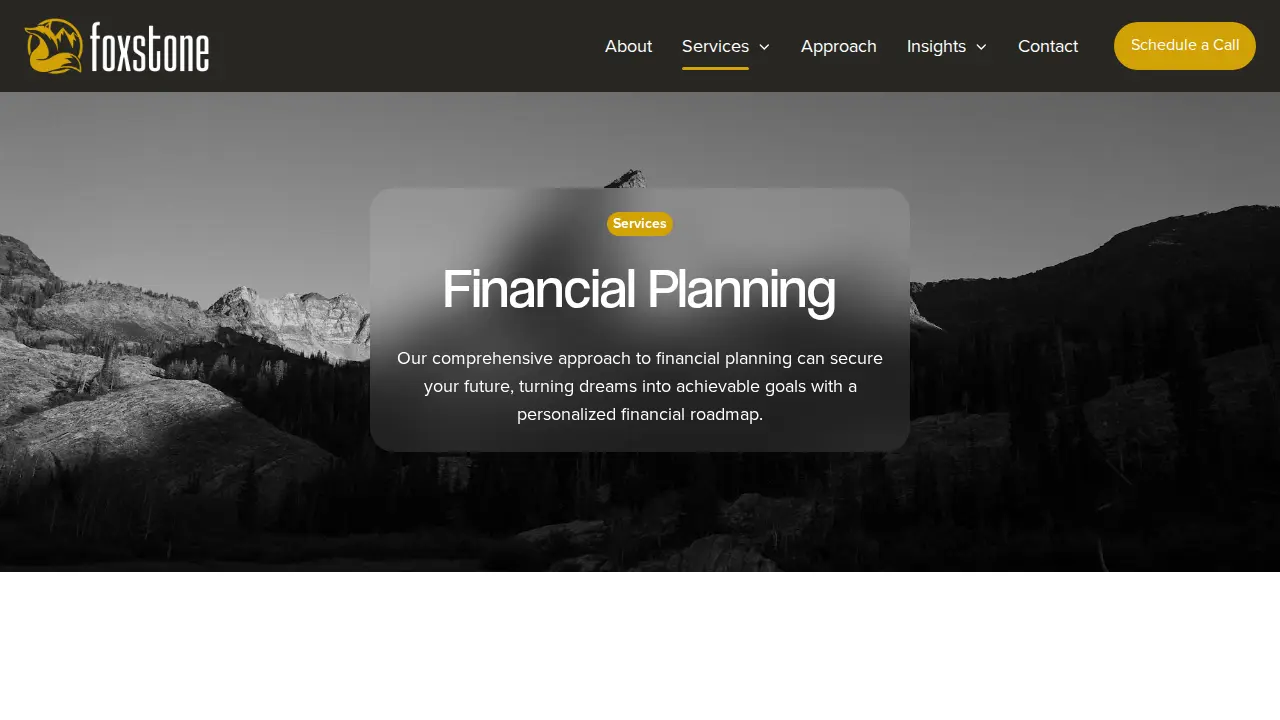Foxstone Financial Planning page