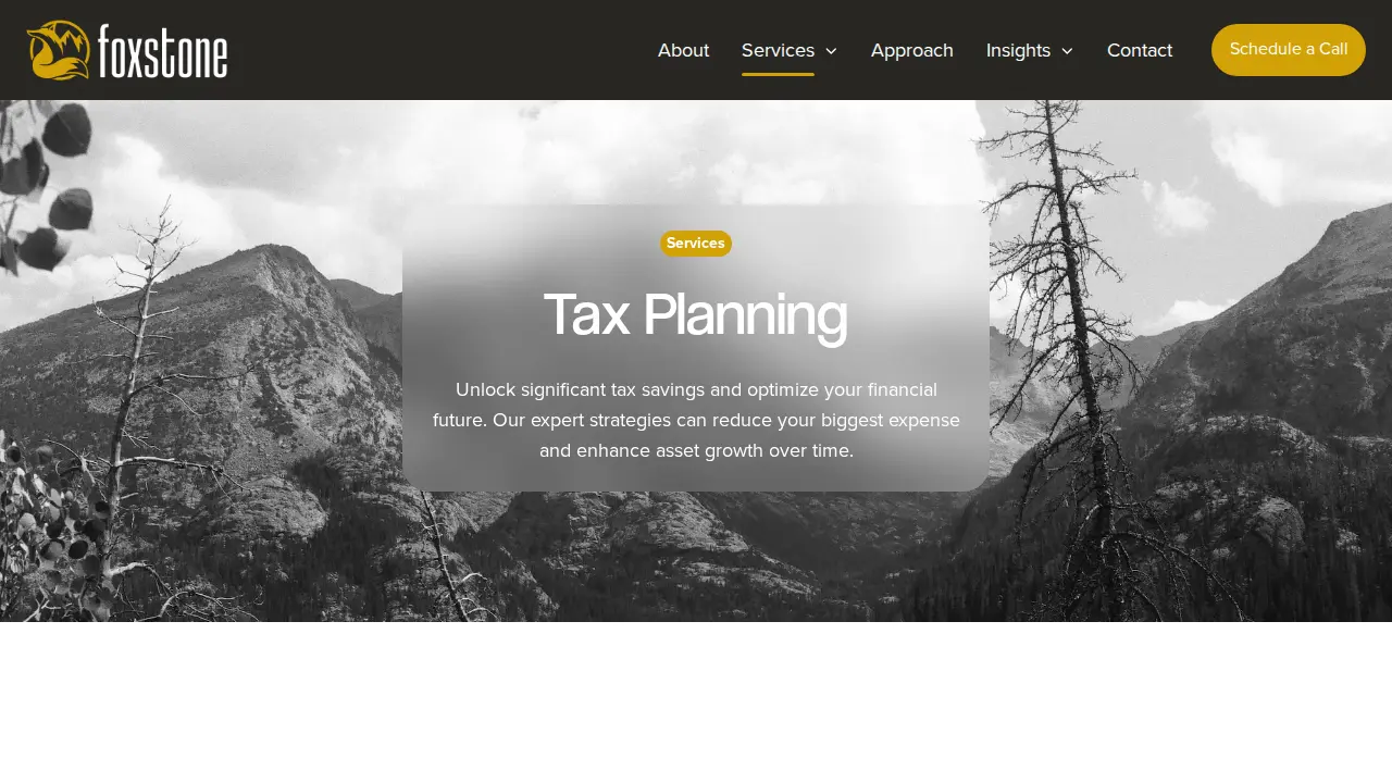 Foxstone Financial Planning page