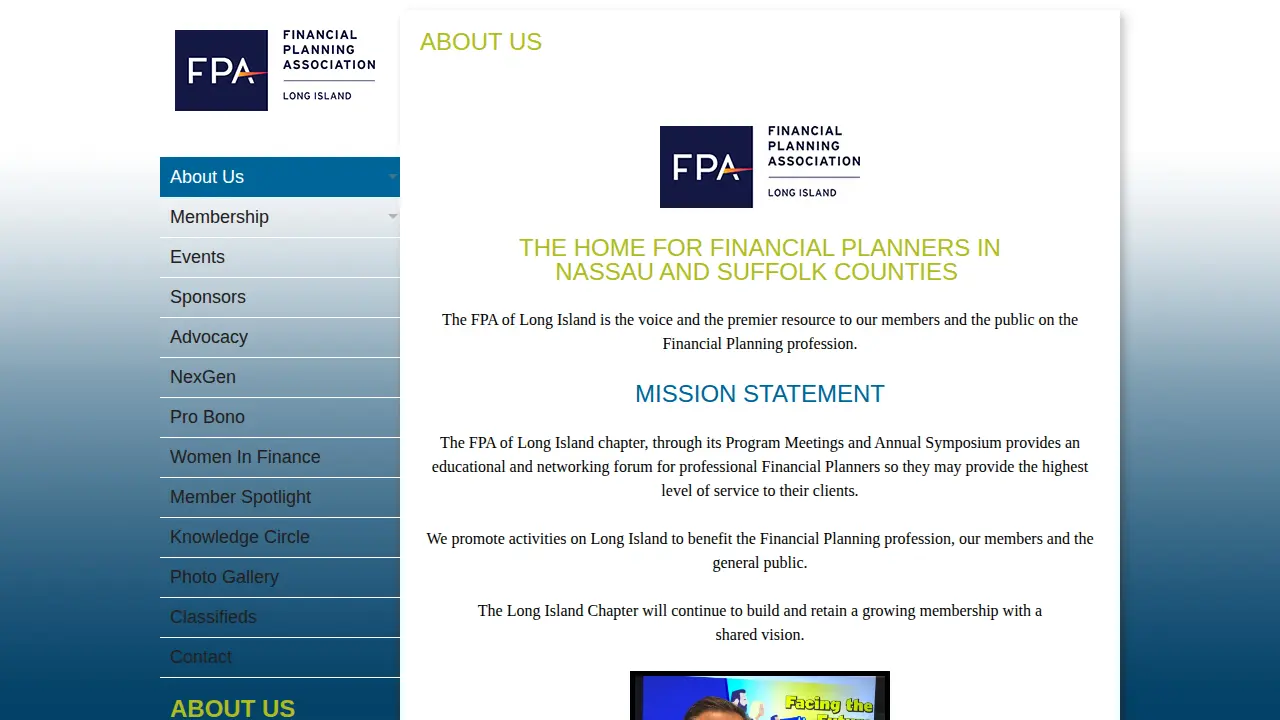 Financial Planning Association page