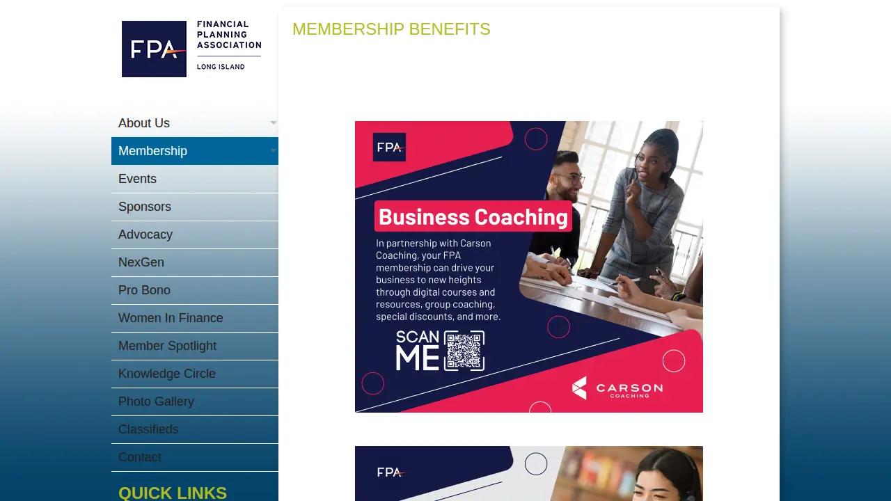 Financial Planning Association page