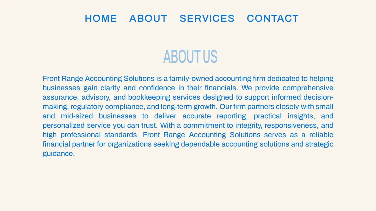 Front Range Accounting Solutions page