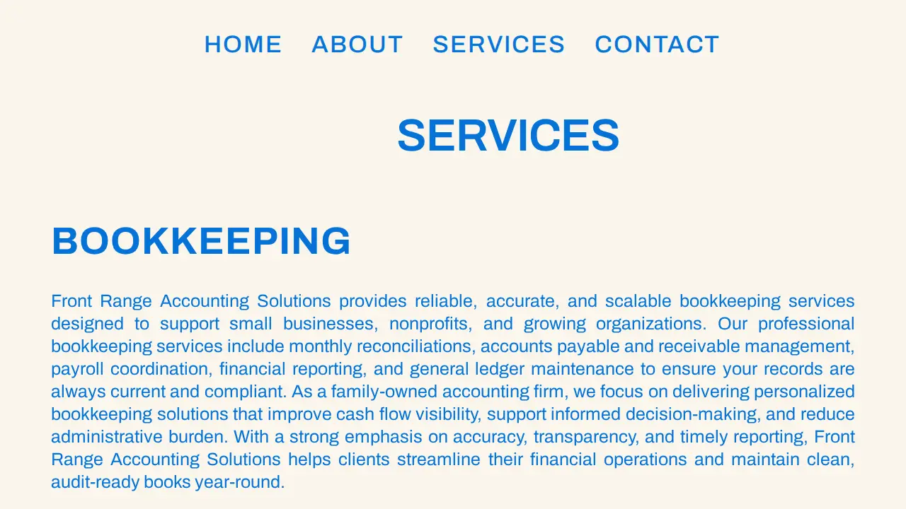 Front Range Accounting Solutions page