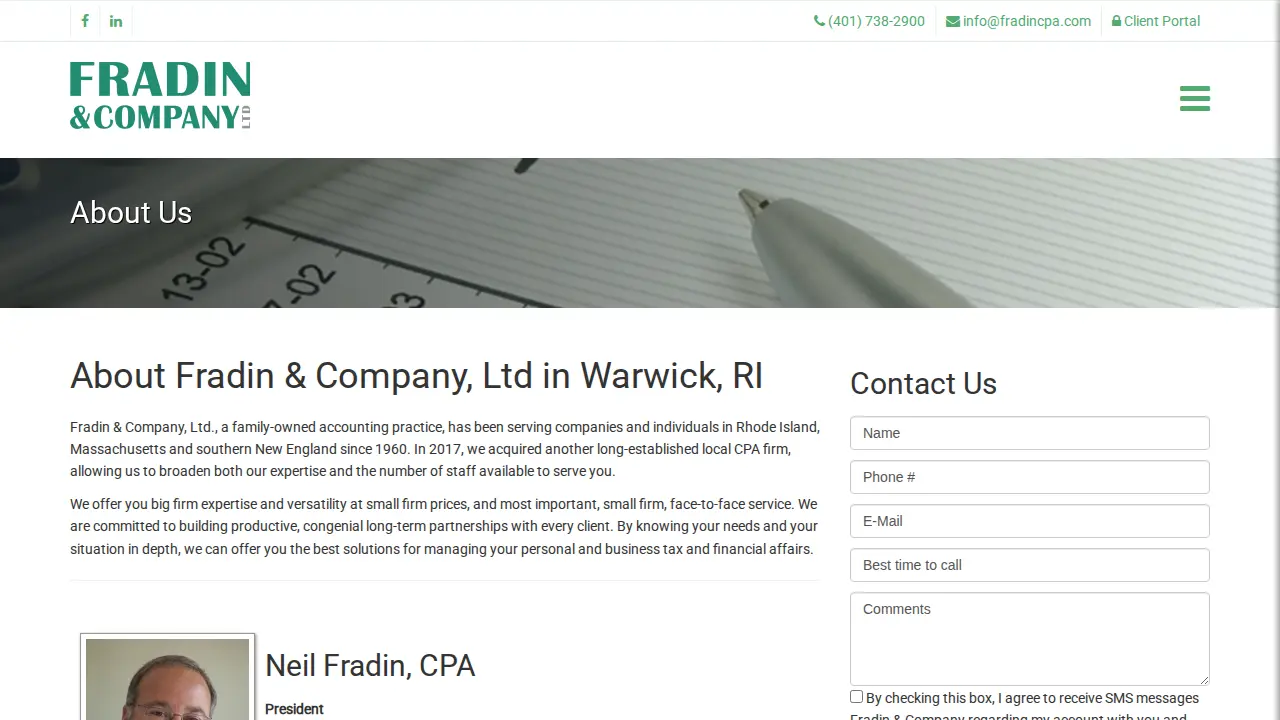 Fradin & Company Ltd, Inc. page