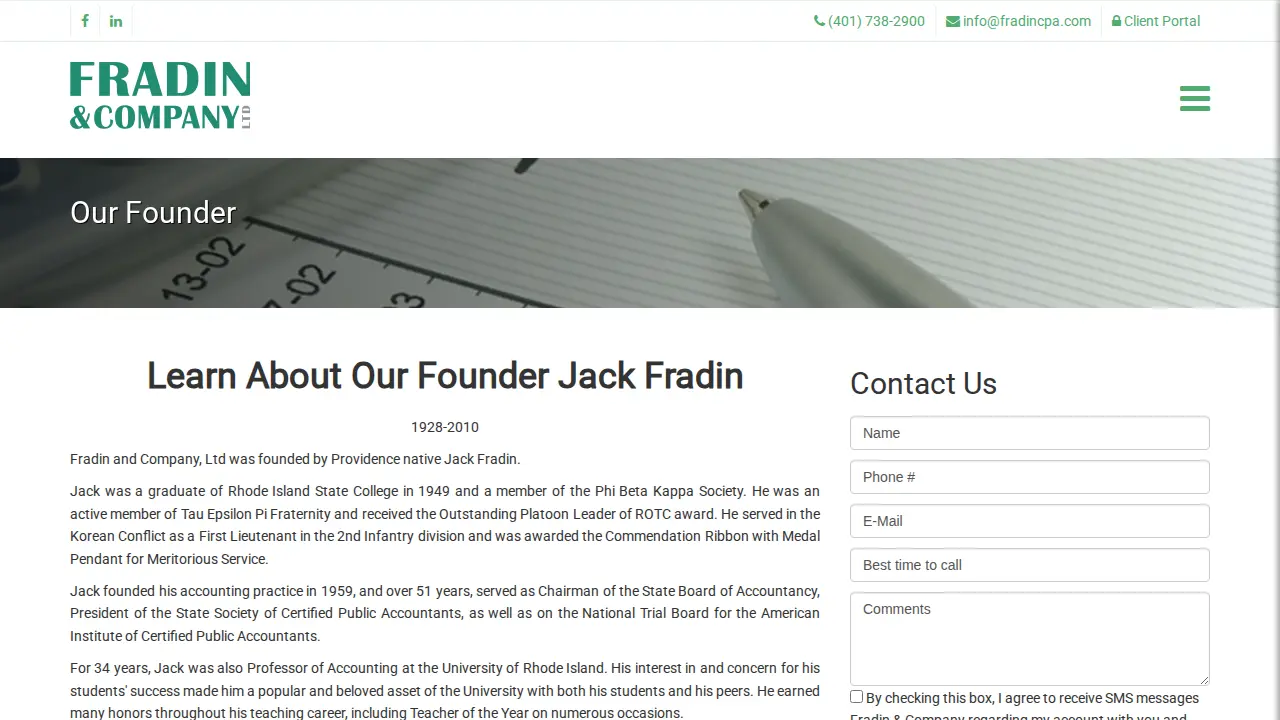 Fradin & Company Ltd, Inc. page