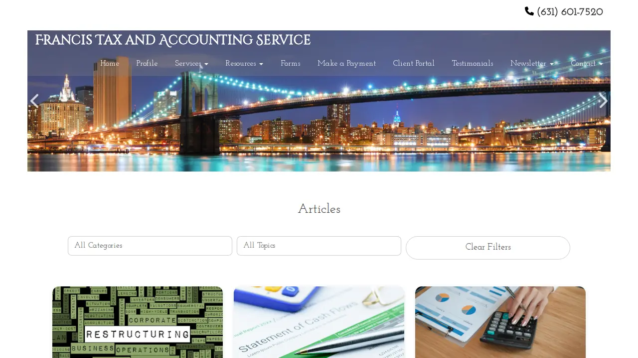 Francis Tax and Accounting Service page