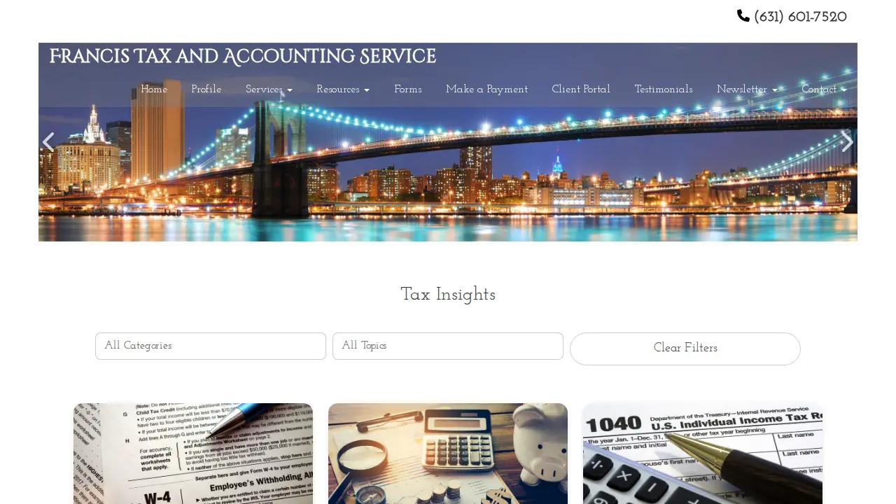 Francis Tax and Accounting Service page