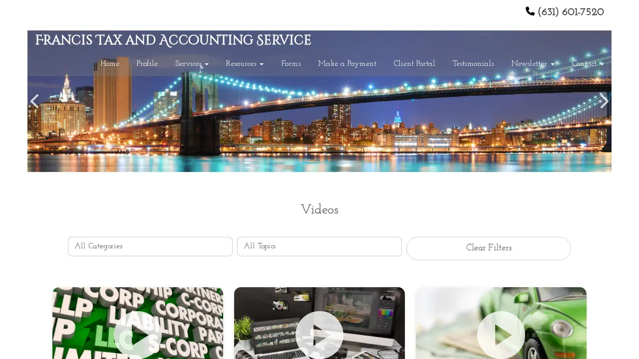 Francis Tax and Accounting Service page