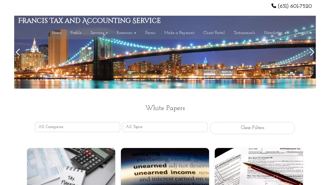 Francis Tax and Accounting Service page